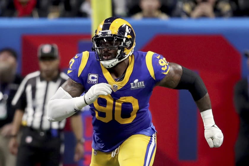 FILE - In this Feb. 3, 2019, file photo, Los Angeles Rams Michael Brockers.