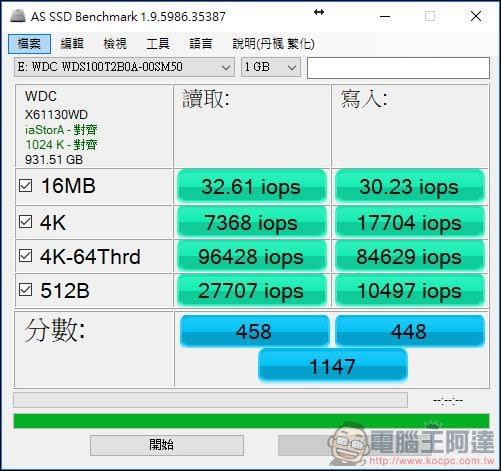 WD BLUE 3D NAND SSD  WDS100T2B0A  開箱 、實測 搭載 64-Layer 3D NAND 效能與性價比的完美結合