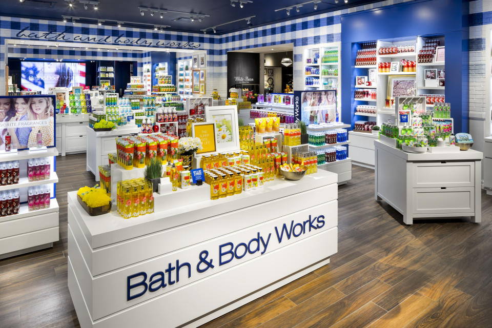 A Bath & Body Works in-store display.