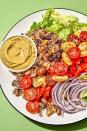 <p>Our favorite <a href="https://www.delish.com/cooking/recipe-ideas/recipes/a48351/beef-taco-salad-recipe/" rel="nofollow noopener" target="_blank" data-ylk="slk:taco salad;elm:context_link;itc:0;sec:content-canvas" class="link ">taco salad</a> got a vegan makeover. Filled with grains and two different types of <a href="https://www.delish.com/cooking/recipe-ideas/g41428477/bean-recipes/" rel="nofollow noopener" target="_blank" data-ylk="slk:beans;elm:context_link;itc:0;sec:content-canvas" class="link ">beans</a>, it's a filling salad worthy of your dinner table. The spicy avocado-chipotle dressing brings tons of flavor and is our favorite part. Top it will all of your favorites like cherry tomatoes and tortilla chips for a little crunch.</p><p>Get the <strong><a href="https://www.delish.com/cooking/recipe-ideas/a35397865/vegan-taco-salad-recipe/" rel="nofollow noopener" target="_blank" data-ylk="slk:Vegan Taco Salad recipe;elm:context_link;itc:0;sec:content-canvas" class="link ">Vegan Taco Salad recipe</a></strong>.</p>