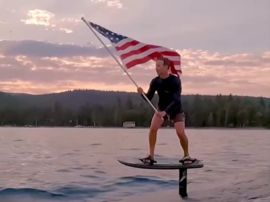 The video, which lasts for over a minute, is set to a backing track of John Denver’s ‘Take Me Home, Country Roads’ and was posted in celebration of 4 July (Instagram)