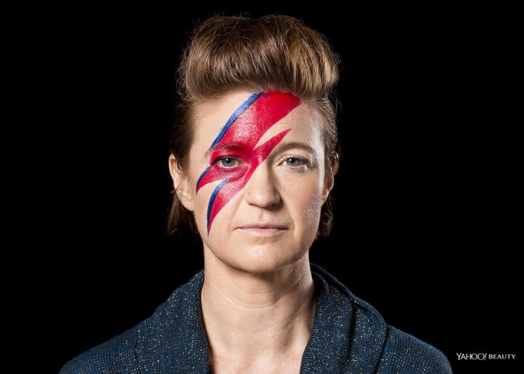 David Bowie Halloween makeup complete