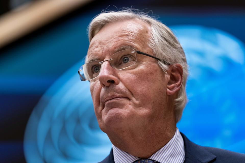 European Union chief Brexit negotiator Michel Barnier delivers a speech during a plenary session at European Parliament in Brussels on October 9, 2019. (Photo by Kenzo TRIBOUILLARD / AFP) (Photo by KENZO TRIBOUILLARD/AFP via Getty Images)