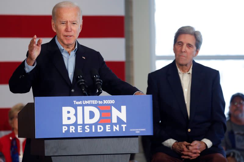 Democratic 2020 U.S. presidential candidate Biden's "No Malarkey!" campaign in Cedar Rapids, Iowa