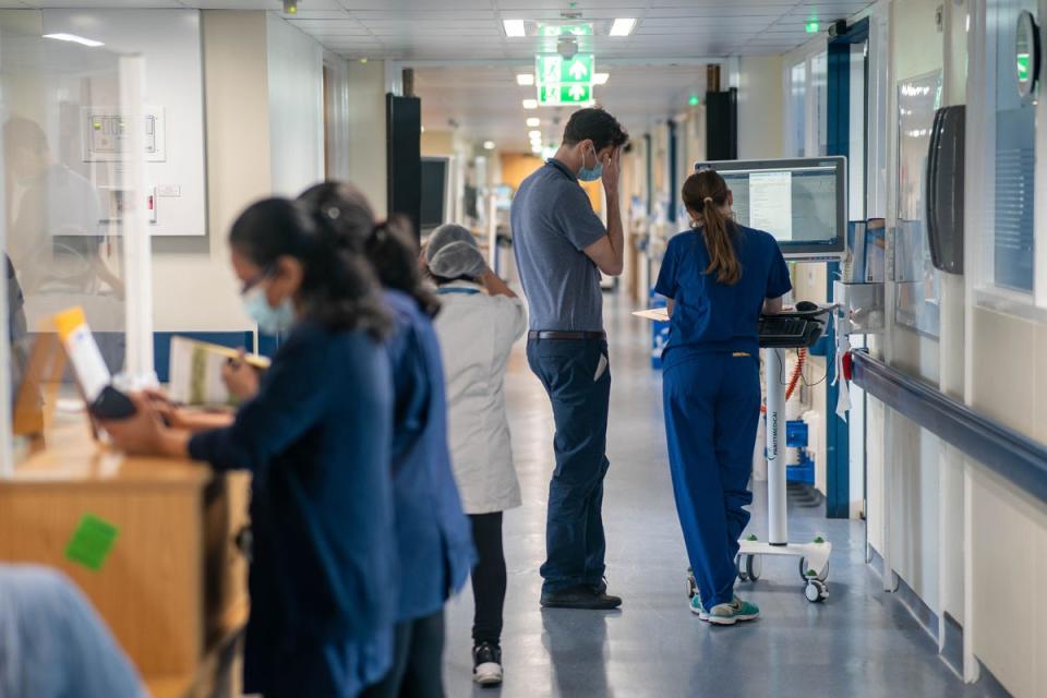 New data has revealed the NHS waiting list is still higher than when Rishi Sunak pledged it would fall (Jeff Moore/PA) (PA Wire)