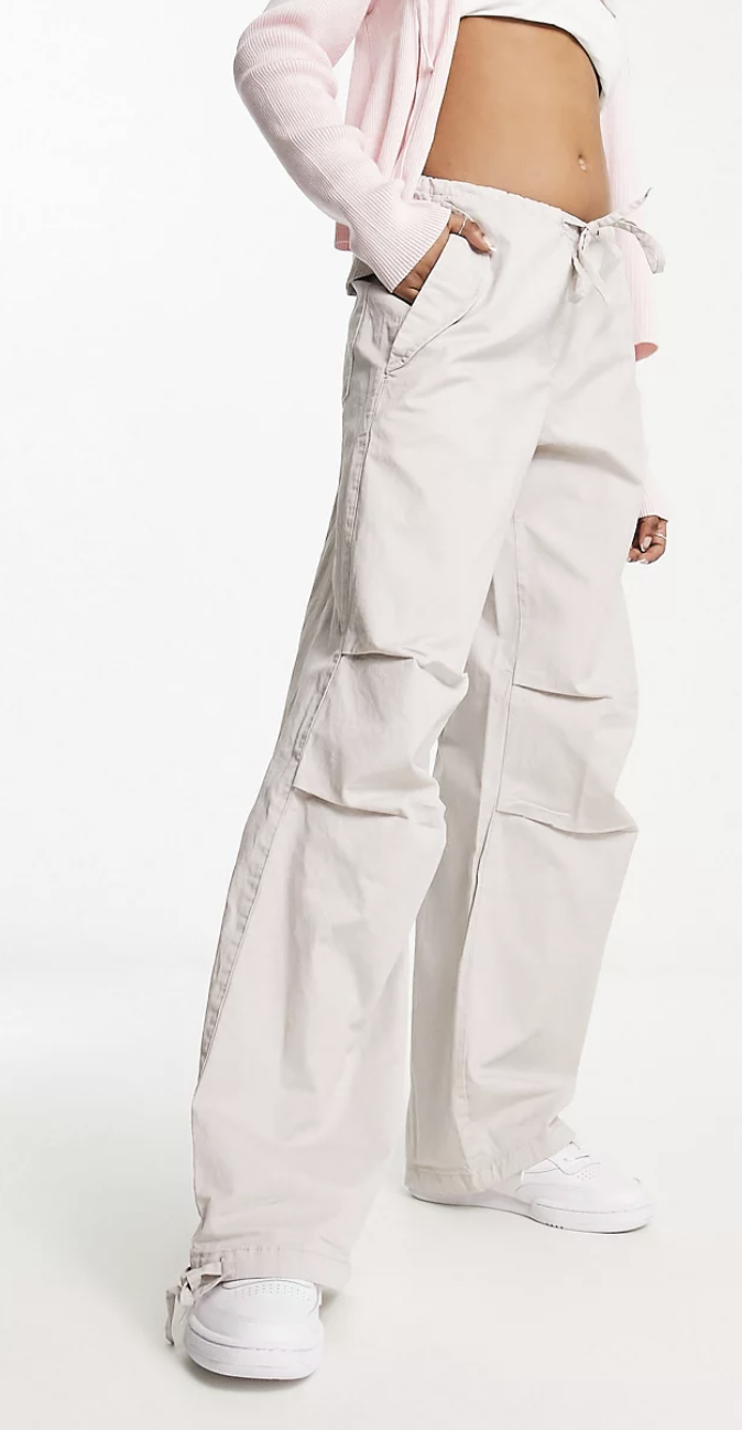 Pull&Bear Nylon Cargo Parachute Pants