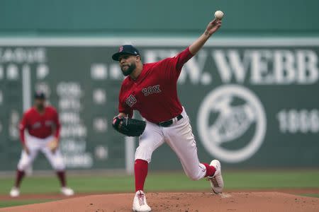 FILE PHOTO: Apr 27, 2019; Boston, MA, USA; Boston Red Sox pitcher David Price (10) delivers a pitch during the first inning against the Tampa Bay Rays at Fenway Park. Mandatory Credit: Gregory J. Fisher-USA TODAY Sports