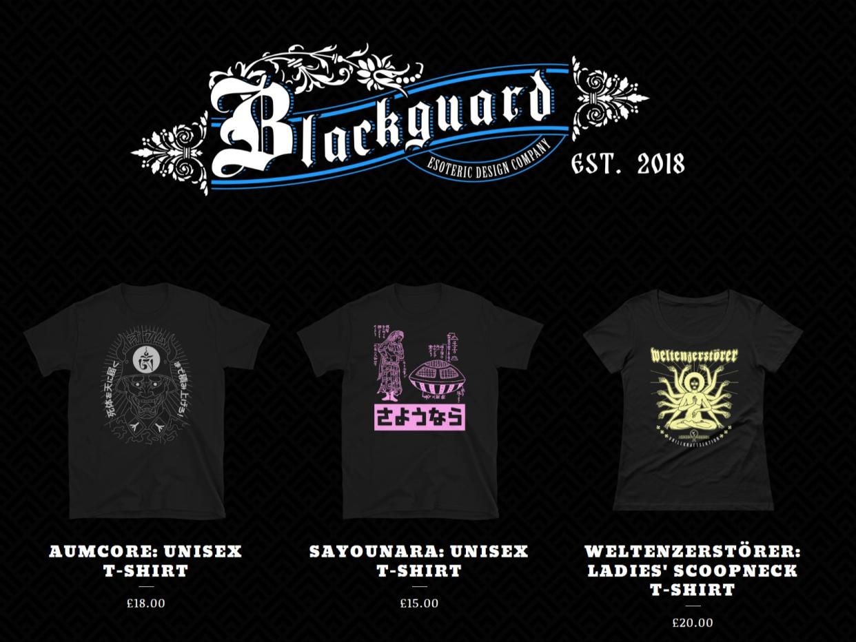 The Blackguard online shop run by National Action co-founder Ben Raymond (screengrab)