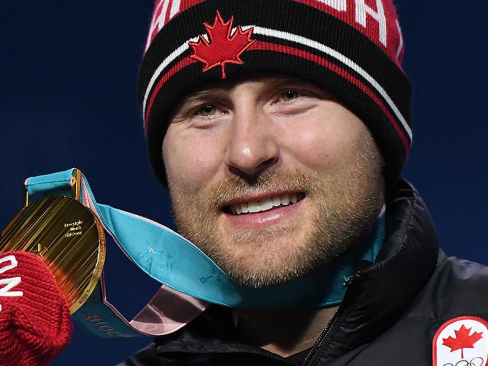 Canadian ski cross racer Brady Leman, who will officially leave sport after this week's World Cup Finals near Collingwood, Ont., has 31 medal podiums on the circuit over his 15 years with the national team. But he's best remembered for winning Olympic gold in 2018, pictured. (Javier Soriano/AFP via Getty Images/File - image credit)