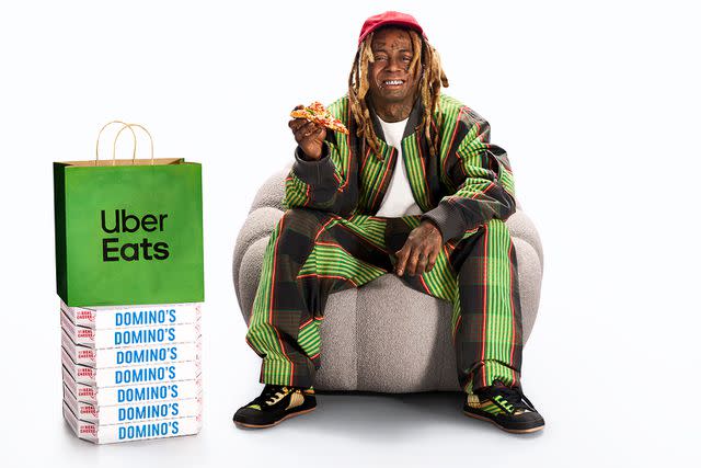 <p>Courtesy of Uber</p> Lil Wayne stars in the new Uber Eats x Domino's commercial