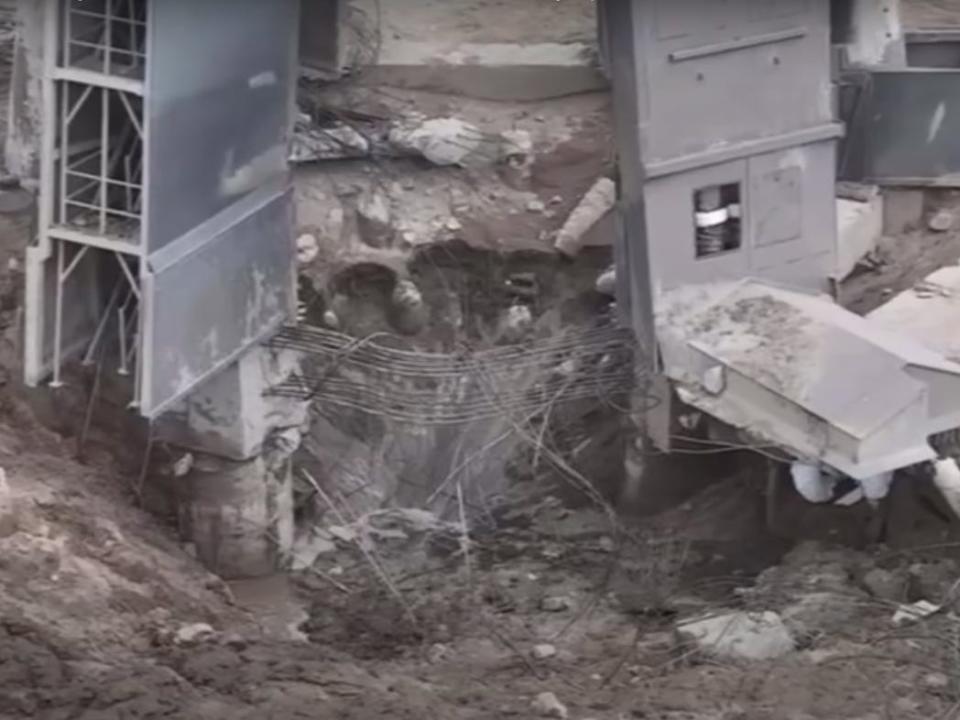 The crater in the launch pad after SpaceX’s Starship took off.