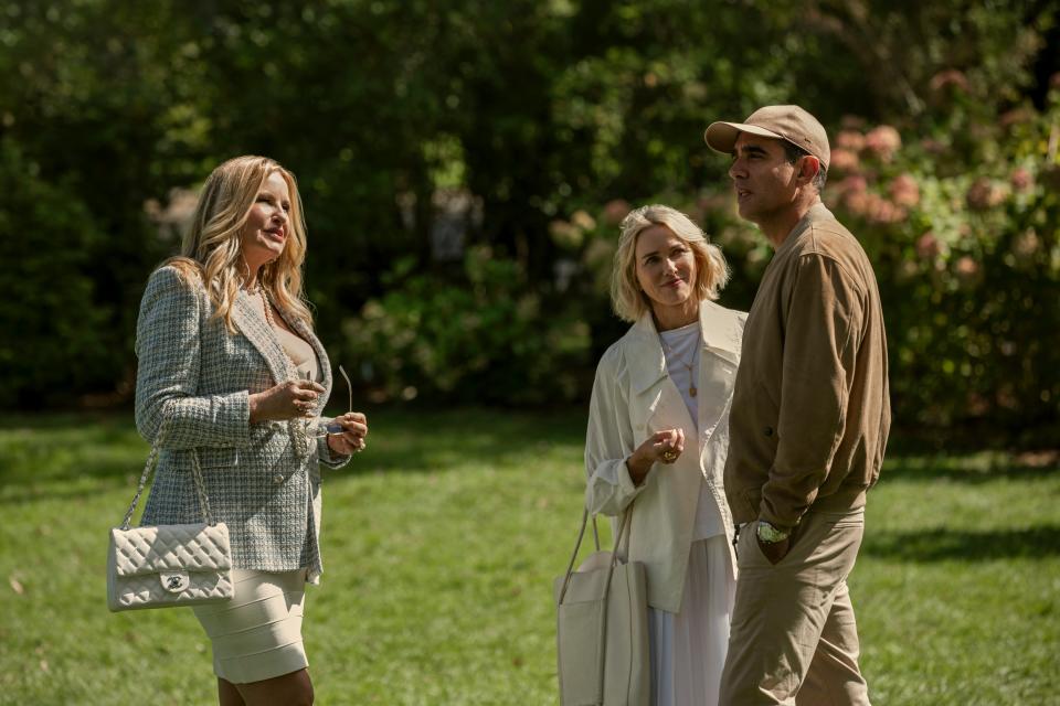 From left: Jennifer Coolidge, Naomi Watts, and Bobby Cannavale in 'The Watcher'<span class="copyright">Eric Liebowitz—Netflix</span>