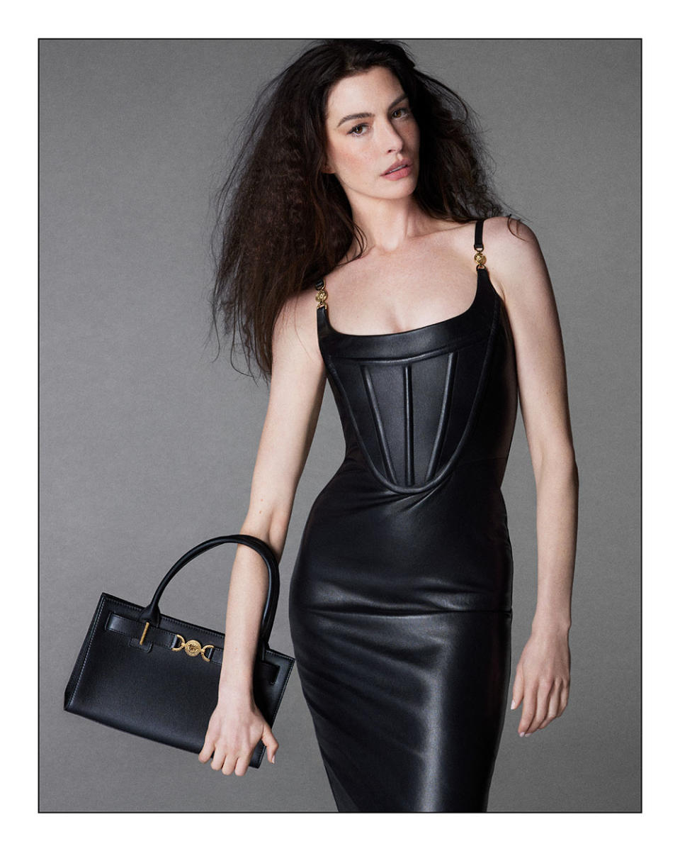 Anne Hathaway star in a new Versace Icons campaign shot by Mert & Marcus.