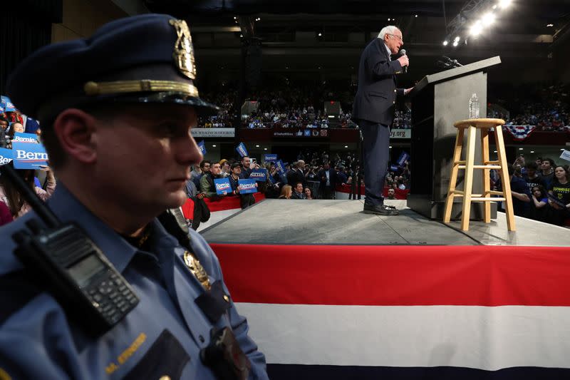 Democratic 2020 U.S. presidential candidate Sanders rallies with supporters in St. Paul, Minnesota