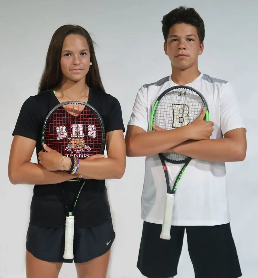 The Gainesville Sun 2019 Tennis Players of the Year: Emma Shelton, left, and Ben Shelton of Buchholz High School.