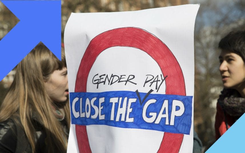 Protesters holding up a