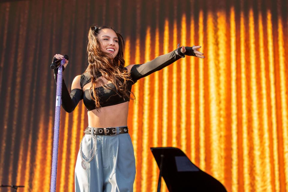 Olivia Rodrigo performs at the 2021 iHeart Radio Music Festival in Las Vegas. - Credit: ZUMAPRESS.com / MEGA