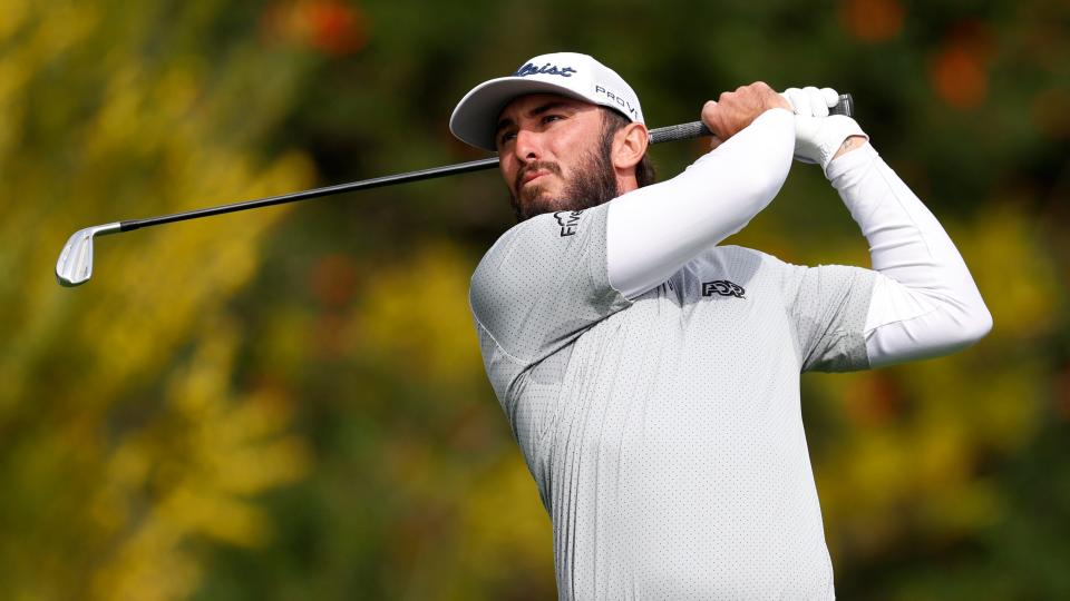 Max Homa hits from the fourth tee during the first round of February's Genesis Invitational.