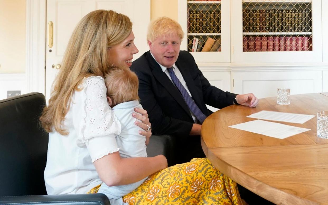 Boris and Carrie Johnson with their son Wilf - Andrew Parsons / No 10 Downing Street