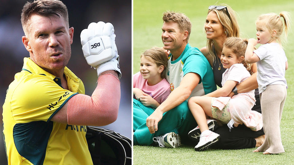 David Warner with his family.