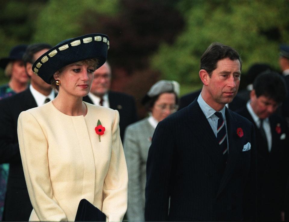 The Prince and Princess of Wales visit the National Cemetery in Seoul, South Korea, during a four-day tour in 1992 (Martin Keene/PA) (PA Archive)