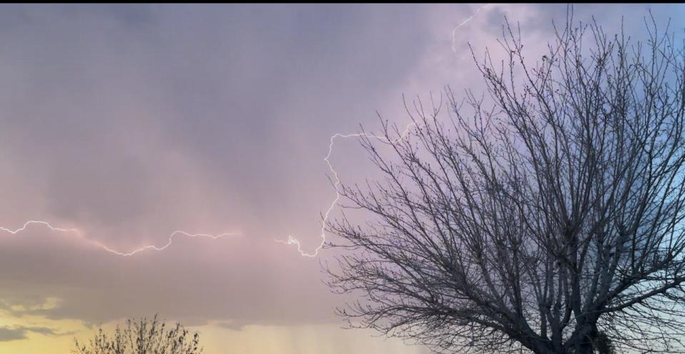 A thunderstorm rolled over Apple Valley on Wednesday night, bringing with it thunder, lightning, hail and heavy rain.