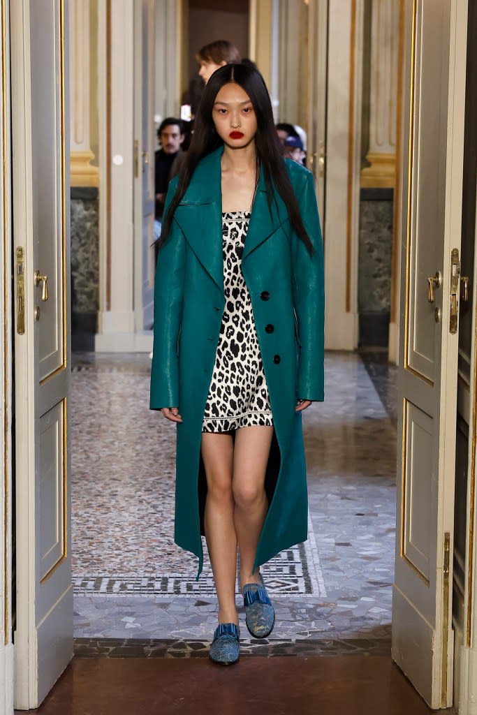 A model walking in the Blumarine fashion show. Getty Images