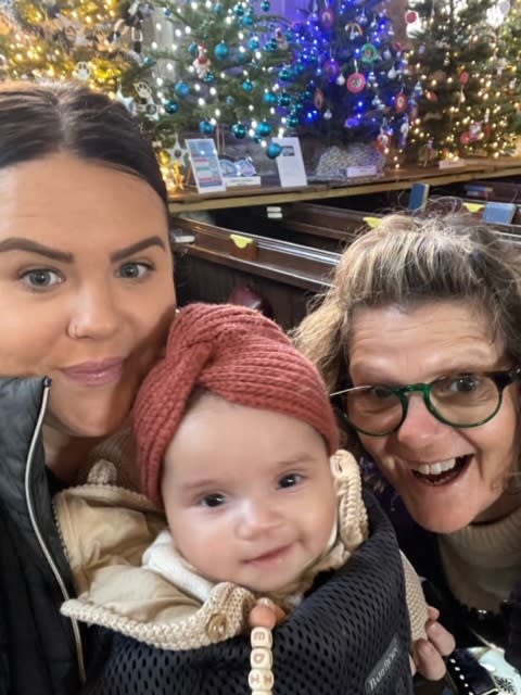 Browning pictured with her mum Jeanette (right) and baby Edie. (Jayme Browning/SWNS)