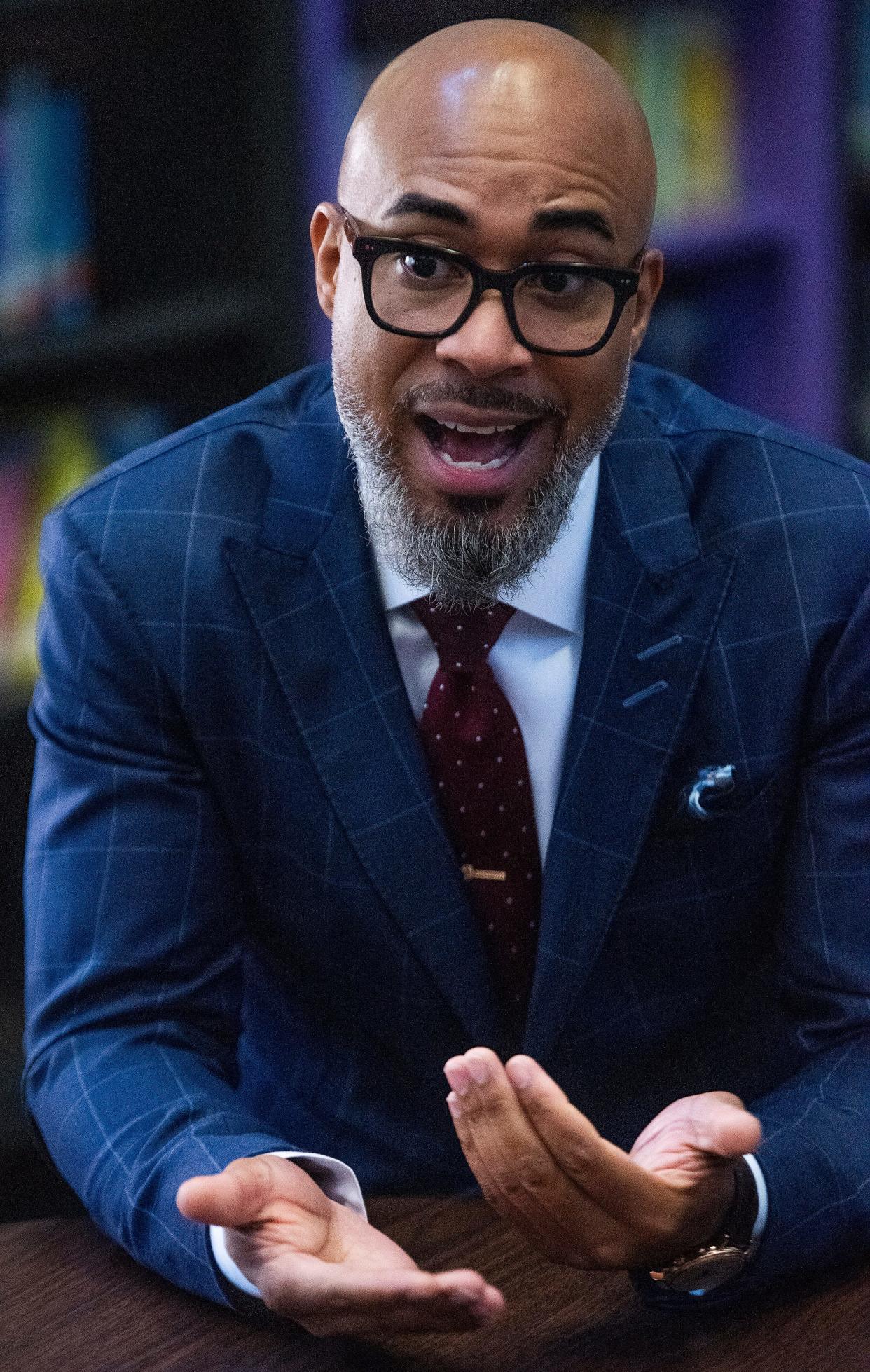 Montgomery Public Schools Superintendent Melvin Brown talks about his first week in the job during an interview at Forest Avenue School in Montgomery, Ala., on Friday July 15, 2022.