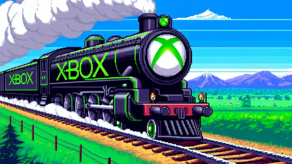  An Xbox branded steam train. 