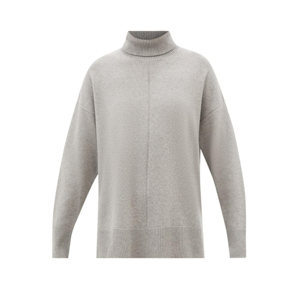 Another Tomorrow Cashmere-Blend Roll Neck Sweater