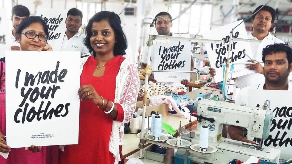 Social media campaigns like ‘I made your clothes’ can help to raise awareness but don’t necessarily address structural issues. (Fashion Revolution)