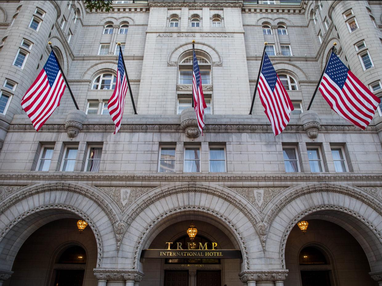 <p>The Trump International Hotel, Washington is pictured before its grand opening on 26 October 2016 in Washington, DC</p> ((AFP via Getty Images))