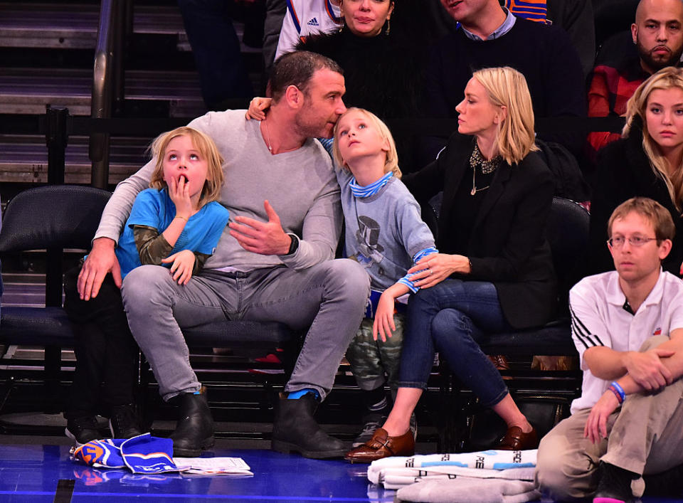 Naomi Watts family basketball game Liev Schreiber