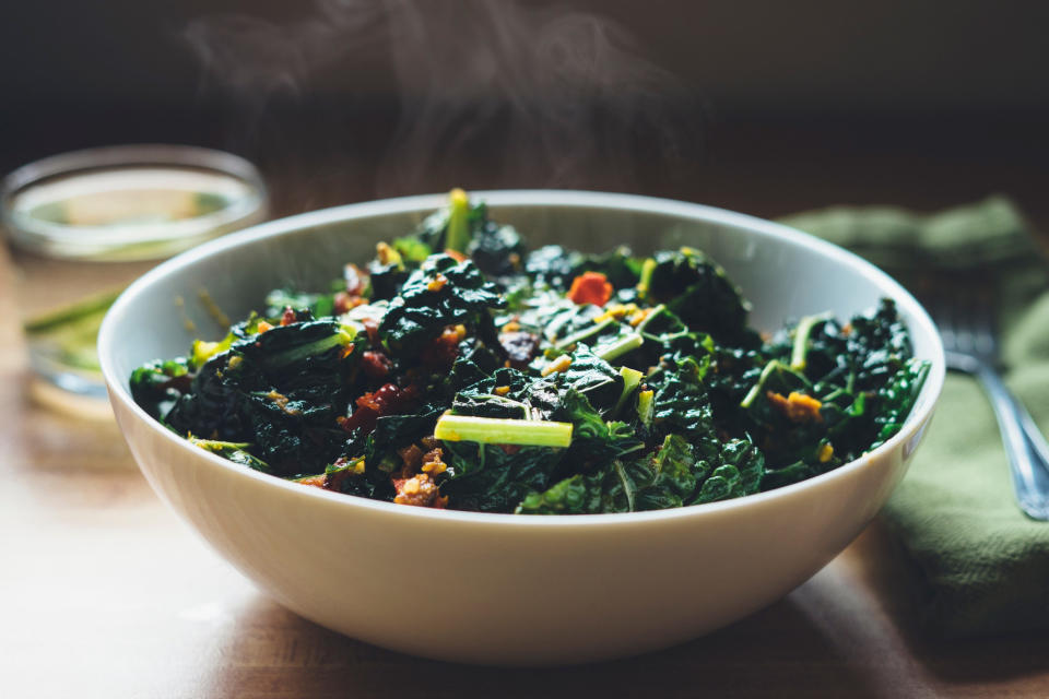 A bowl of kale salad