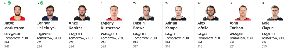 The Los Angeles Kings should continue its winning ways against the Ottawa Senators. (Yahoo Fantasy)