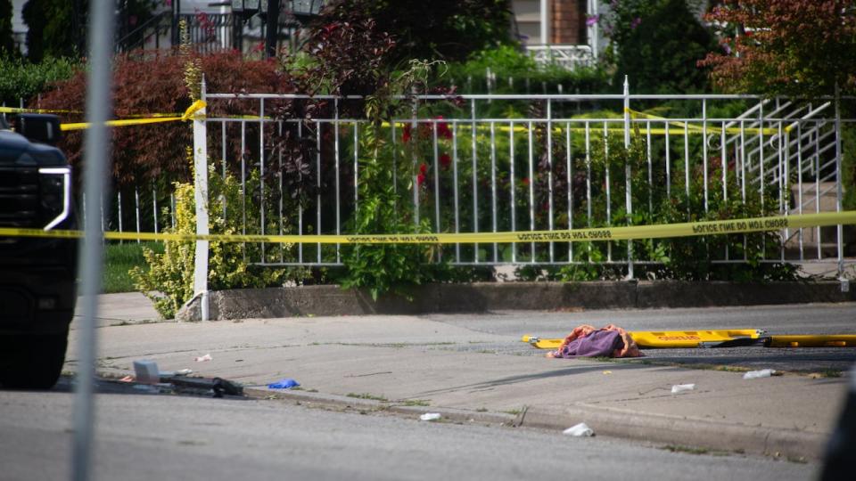 An image from the scene of a shooting in the 900 block of Pierre Avenue in Windsor on Aug. 15, 2023.