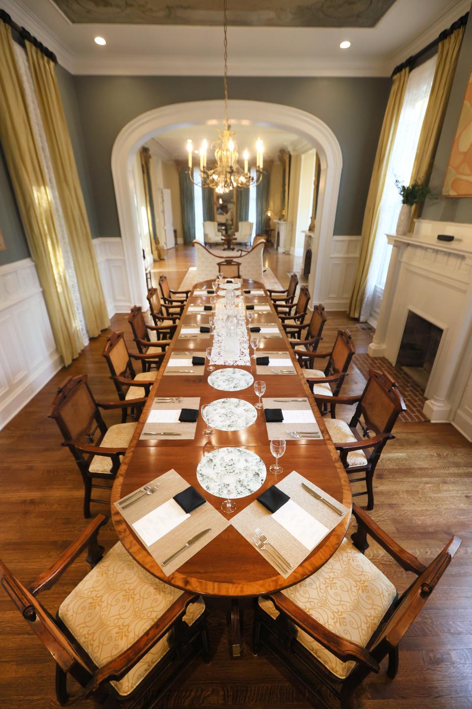 The dining table is set as Chef Joshua Mutchnick hosts a JEM Dining Supper Club Pop-Up at the James Lee House on Wednesday, April 27, 2022. 