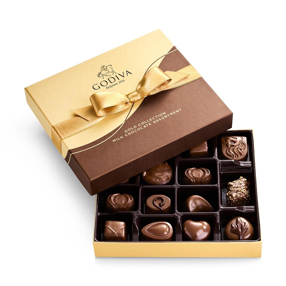 <p><a href="https://go.redirectingat.com?id=74968X1596630&url=https%3A%2F%2Fwww.bloomingdales.com%2Fshop%2Fproduct%2Fgodiva-small-milk-chocolate-assortment-15-piece%3FID%3D3798907&sref=https%3A%2F%2Fwww.womansday.com%2Ffood-recipes%2Ffood-drinks%2Fg2046%2Ffood-gifts%2F" rel="nofollow noopener" target="_blank" data-ylk="slk:Shop Now;elm:context_link;itc:0;sec:content-canvas" class="link ">Shop Now</a></p><p>Milk Chocolate Assortment</p><p>bloomingdales.com</p><p>$32.00</p>