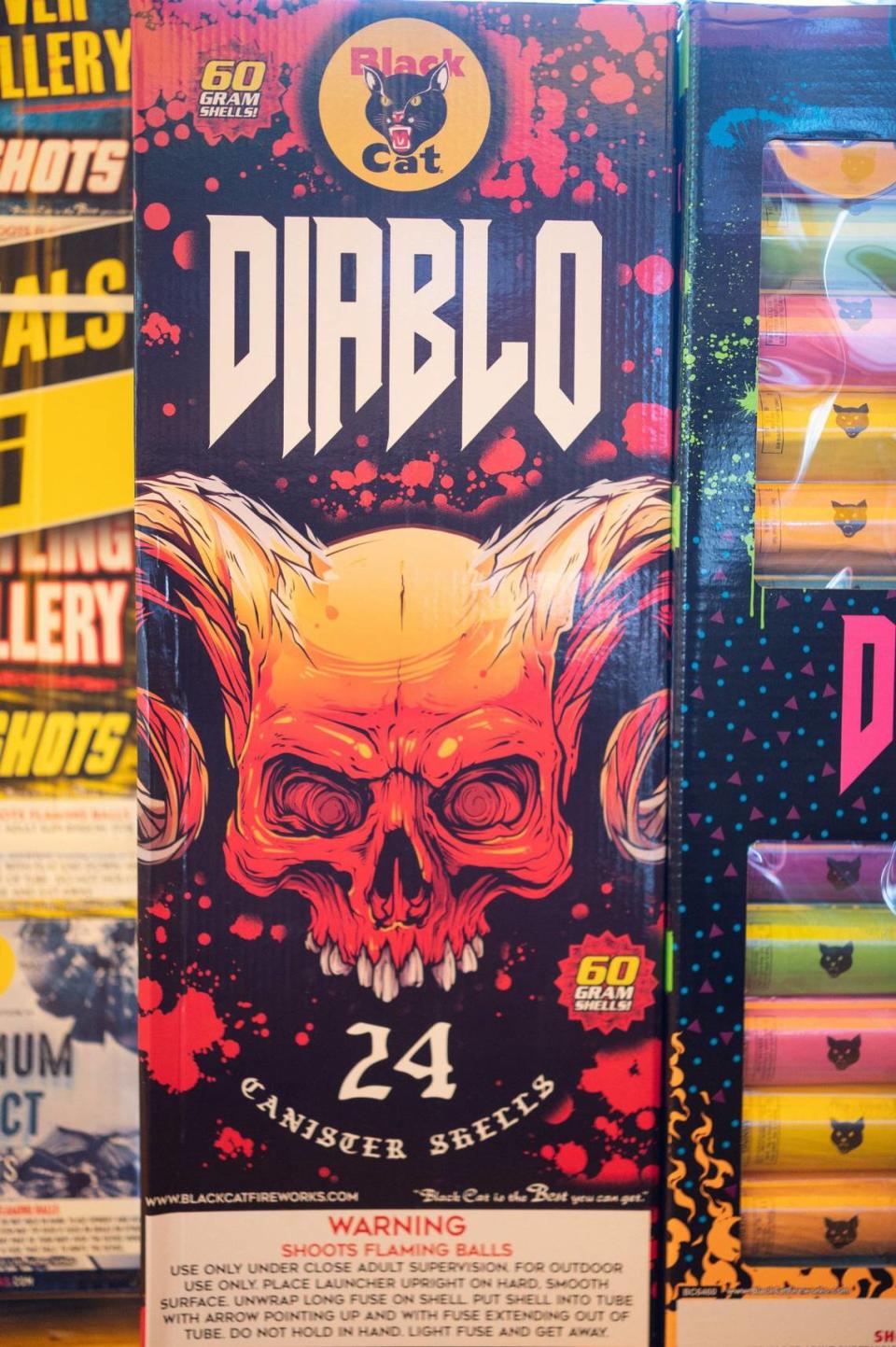 The Diablo, a shell-firework cartridge manufactured by Black Cat and known for its extremely loud explosions, was a popular choice at the fireworks stand near Rainbow Boulevard and Southwest Boulevard in Kansas City, Kansas.