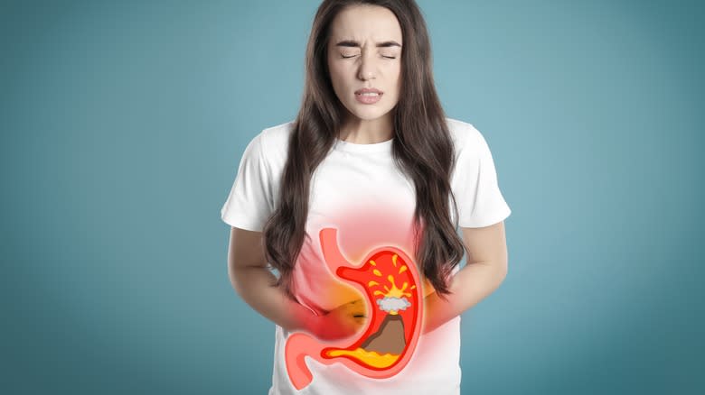 woman suffering from heartburn