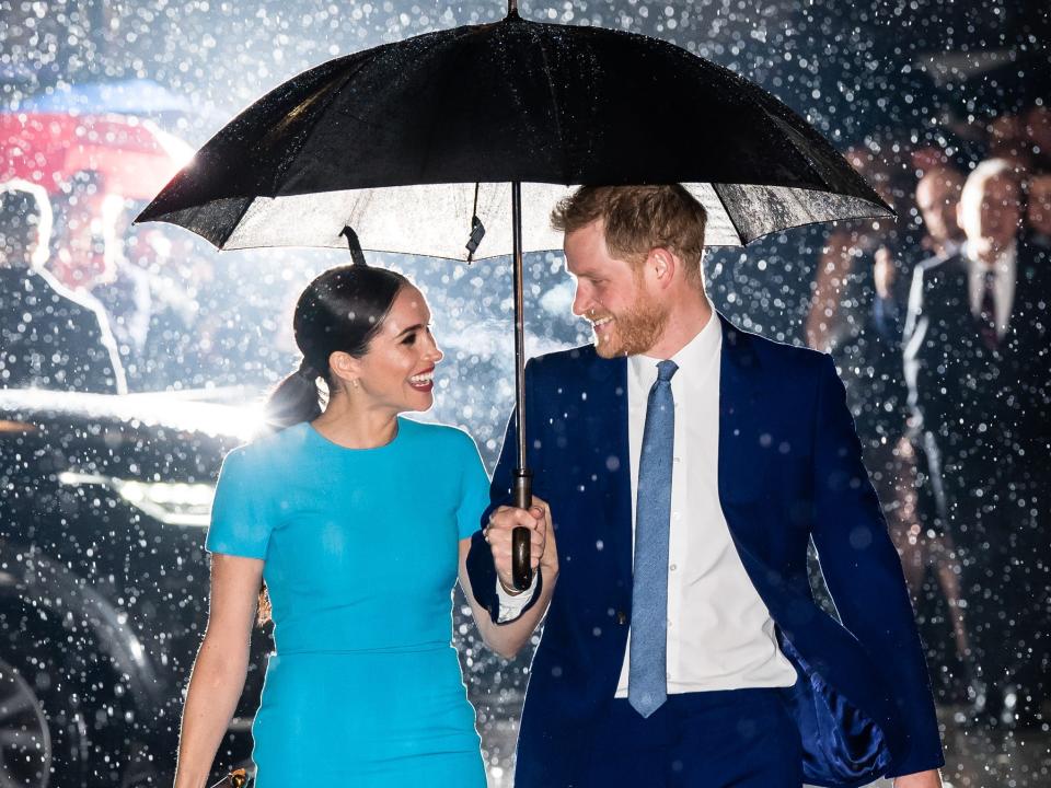 Prince Harry, Duke of Sussex and Meghan, Duchess of Sussex attend The Endeavour Fund Awards at Mansion House on March 5, 2020 in London, England.