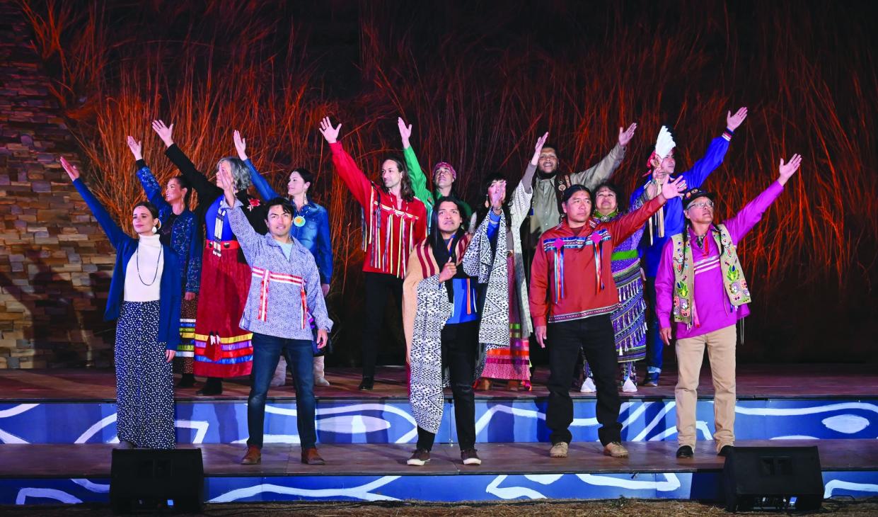 The cast of Lyric Theatre's world-premiere musical "Distant Thunder" performs opening March 24 at the First Americans Museum.