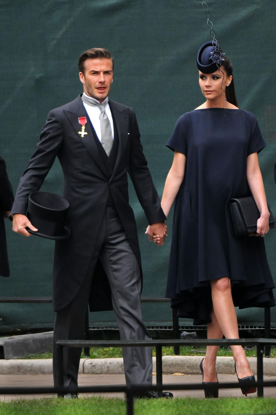 David Beckham and Victoria Beckham at Prince William and Kate Middleton's wedding on April 29, 2011 in London, UK.