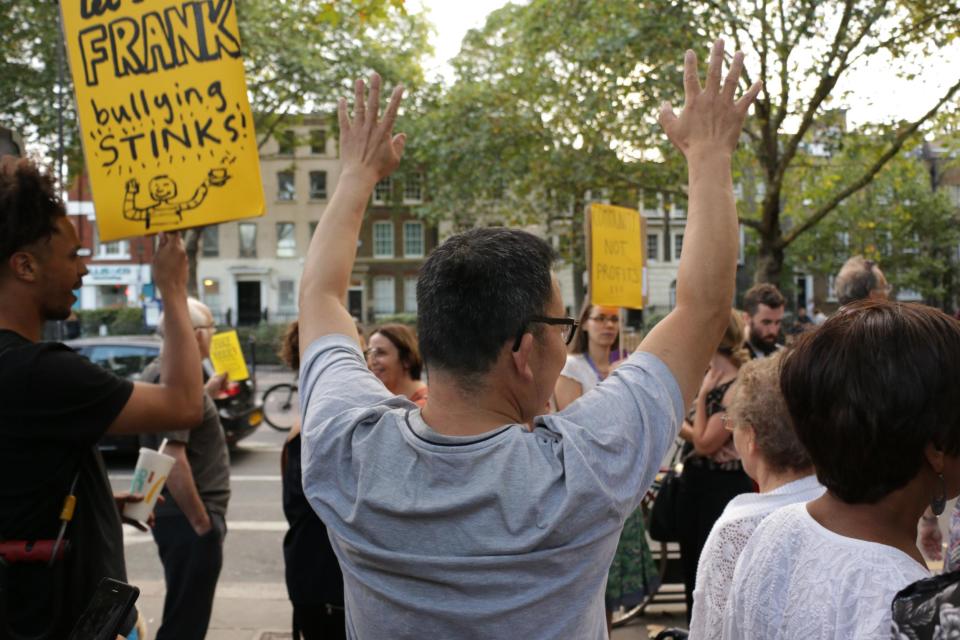 Frank Wang at the protest last year (Sam Dodd)
