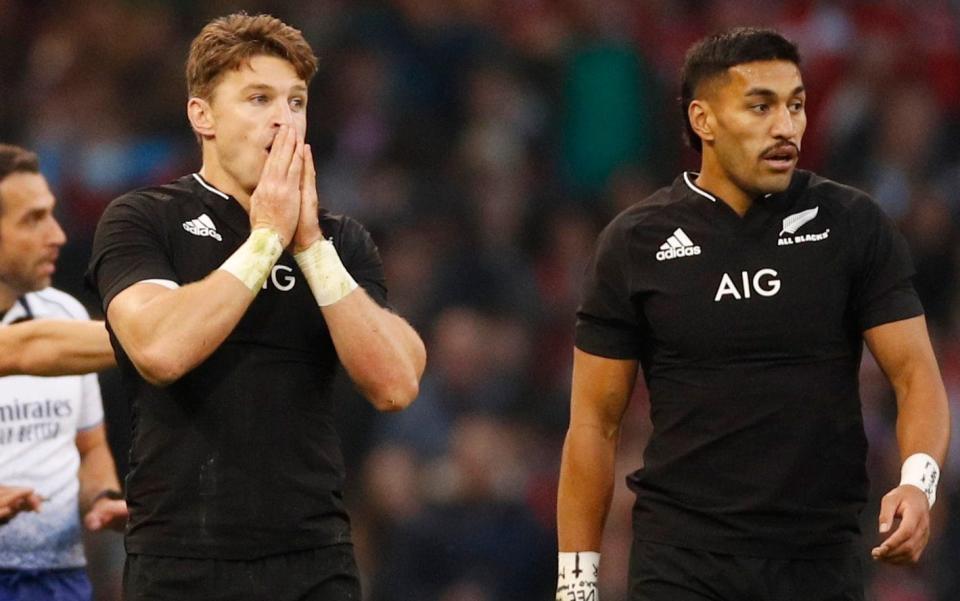 New Zealand's Beauden Barrett reacts. - REUTERS