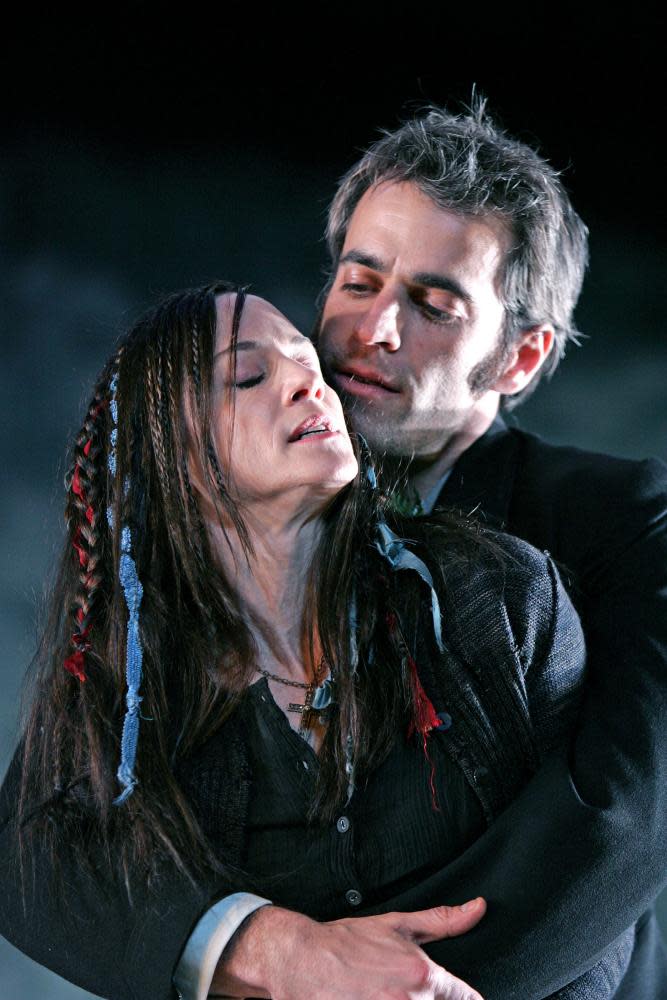 Holly Hunter and Gordon MacDonald in The Bog of Cats at Wyndhams theatre, London.