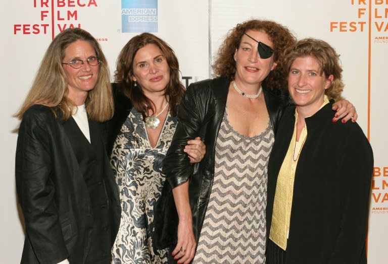 Colvin with fellow journalists Janine di Giovanni, Molly Bingham and film-maker Mary Rogers