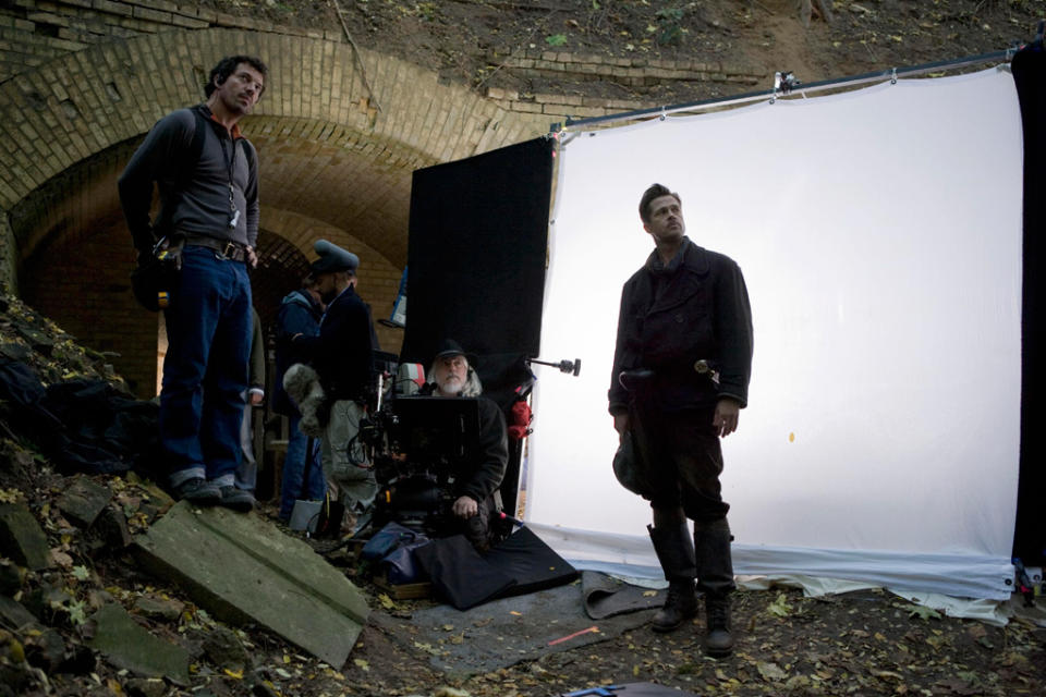 Inglourious Basterds Production Stills The Weinstein Company 2009 Brad Pitt