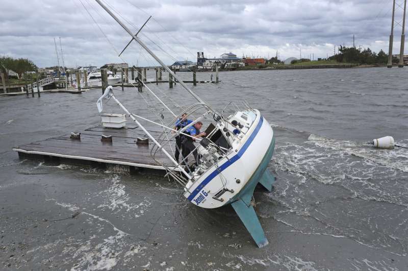 2019年9月，颶風多利安侵襲美國北卡羅來納州（AP）